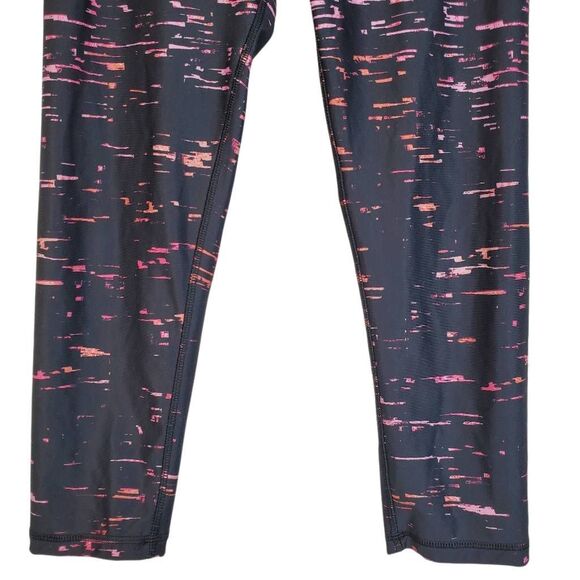 RBX High Rise Abstract Print Cropped Pull-on Athletic Leggings Black Pink Medium - Picture 3 of 10